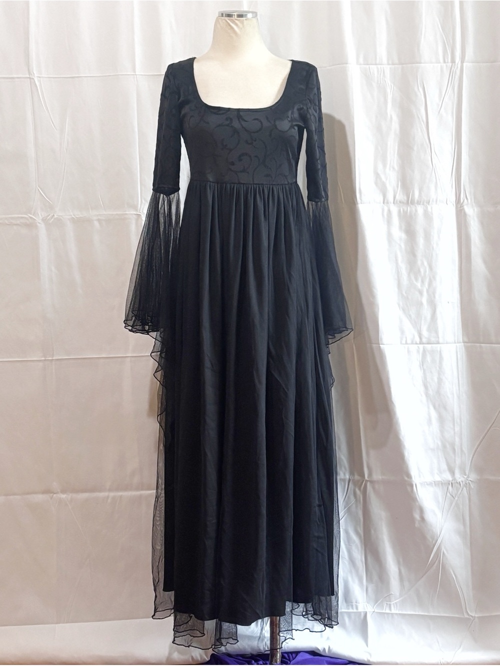 Vintage Eternal NYC Gothic Black Mesh Maxi Dress Gothic Renaissance Medium